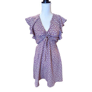 Women's Monteau Los Angeles Dress Size M Purple Floral